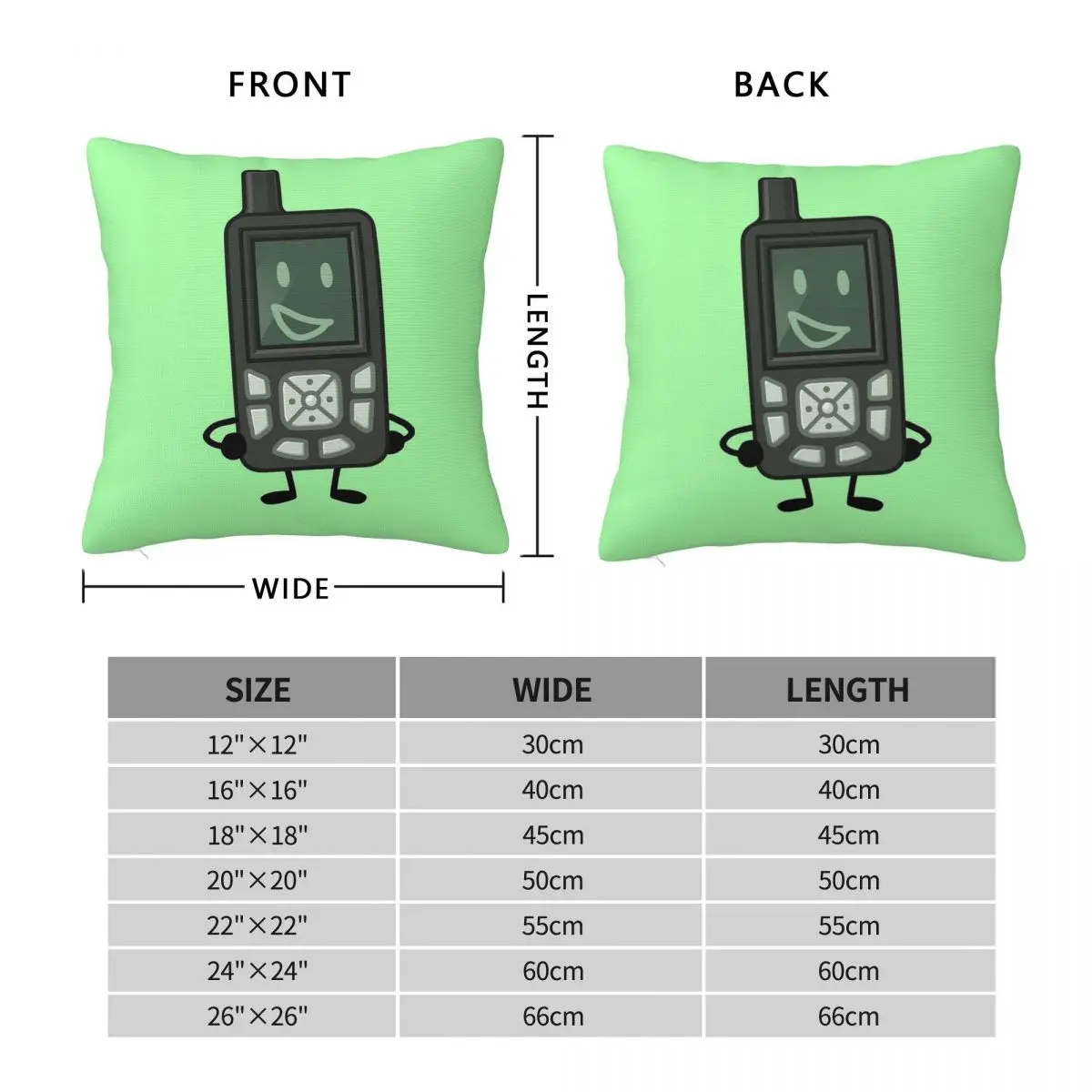 GPS Square Pillowcase Pillow Cover Polyester Cushion Zip Decorative Comfort Throw Pillow for Home Car