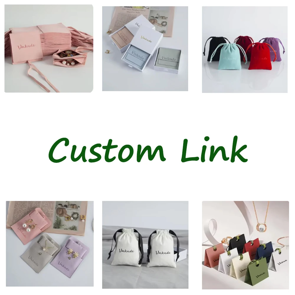 

Custom Link Print Logo Microfiebr Suede Jewelry Package Bag Drawer Box Paper bag