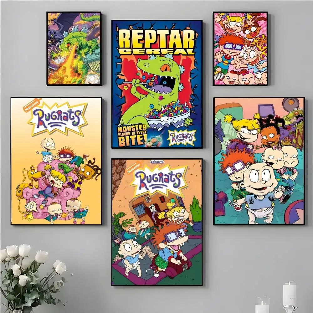 الكلاسيكية أنيمي R-RugratS المشارك المياه برهان ورقة طباعة غرفة ملصقات ديكور لتزيين الغرف الفن الجدار الديكور غرفة نوم غرفة المعيشة