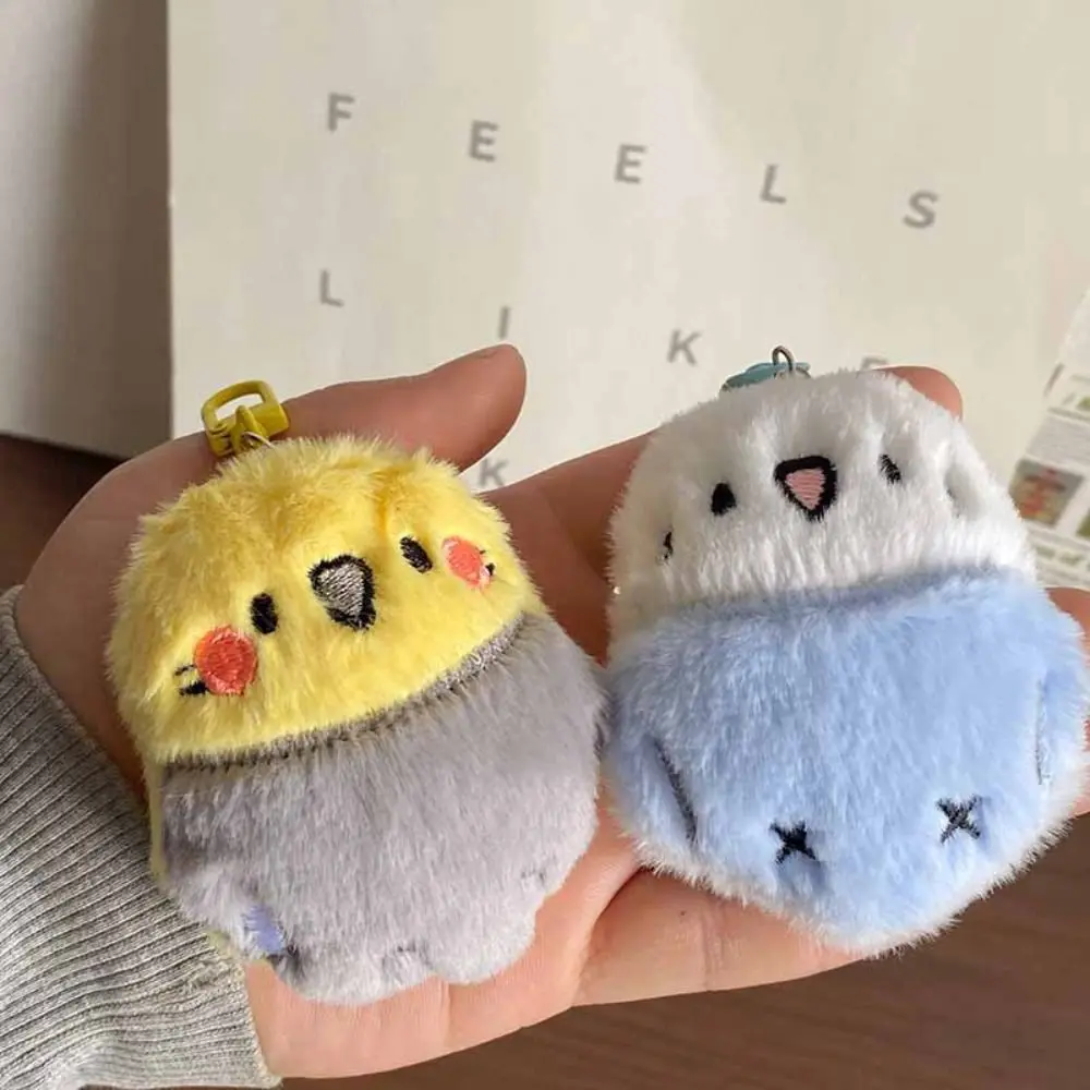 Hanging Ornament Parrot Bird Pendant Super Cute Animal Doll Bird Keychain Bag Charm Small Gift Bird Plush Doll School Bags