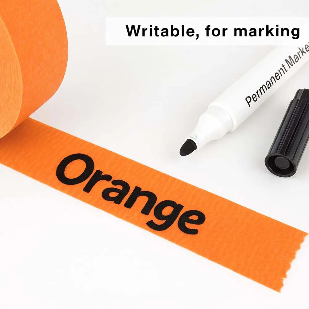 3 Pack Orange Painters Tape - Masking Tape ,Smart Adhesion, Indoor & Outdoor Paint Tape for DIY, Labeling, Art, Car image 5