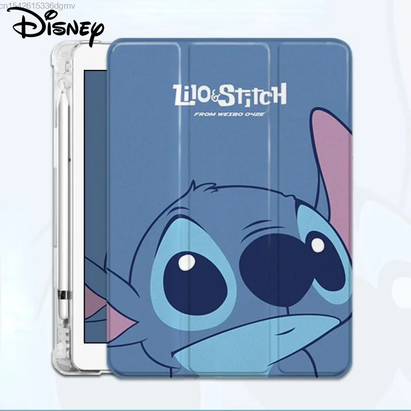 

Disney Stitch Tablet Ipad Case Pro 11 9.7 10.5 Inch Three-fold Cover Ipad Air 1 2 3 Mini 4 5 Case With Pen Slot 10.2 Inch 2021