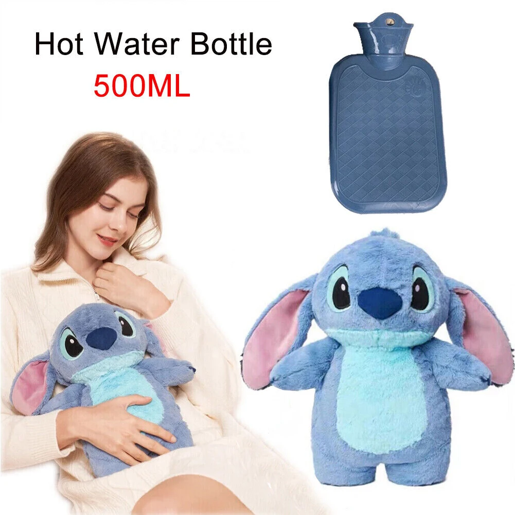 Stitch Home Hot Water Filling Bag 500ml Plush Shoulder Hand Warmer Warm Belly Instant Hot Pack Winter Plush Warm Hand Bag