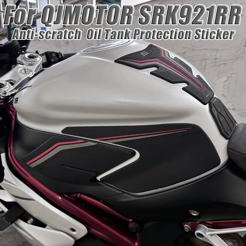Motorcycle Anti-scratch Rubber Oil Tank Protection Sticker Decals Tank Pad Side Protect Stickers For QJMOTOR SRK921RR SRK 921RR