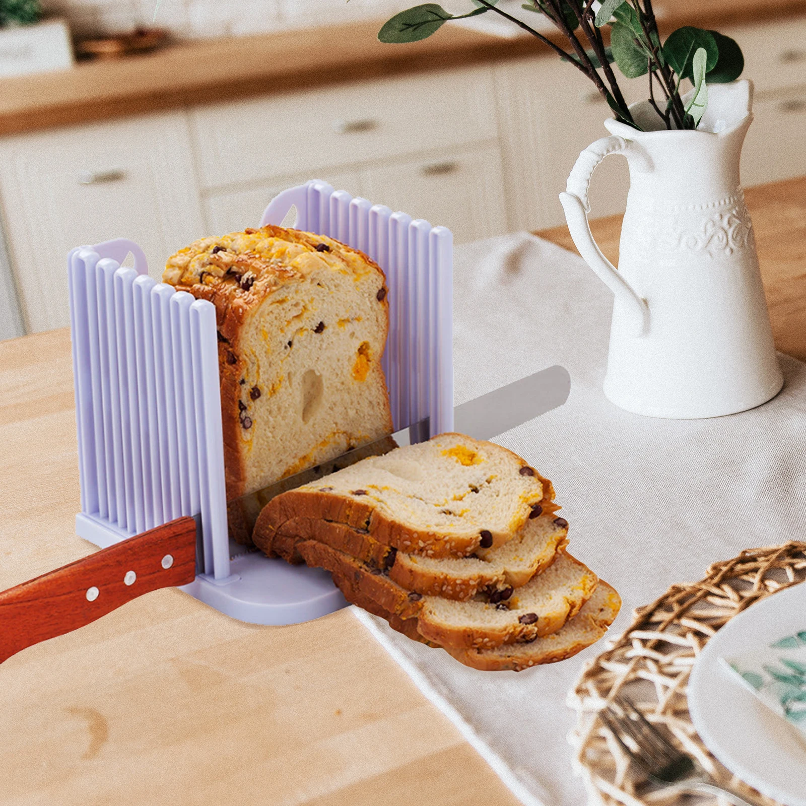 

ABS Bread Slicer Guide Kitchen Plastic Bread Cutting Tool Even Slices Safe Household Toast Slicing Board