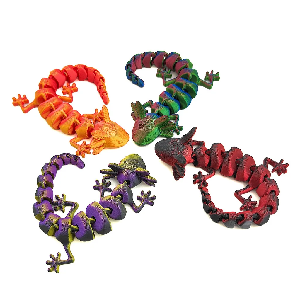 3D Gedruckt Spielzeug Salamander Figuren Modell Multi-gelenk Bewegliche Ornament Dekorative Desktop Kreativität Neuheit Kinder Geschenke Spielzeug