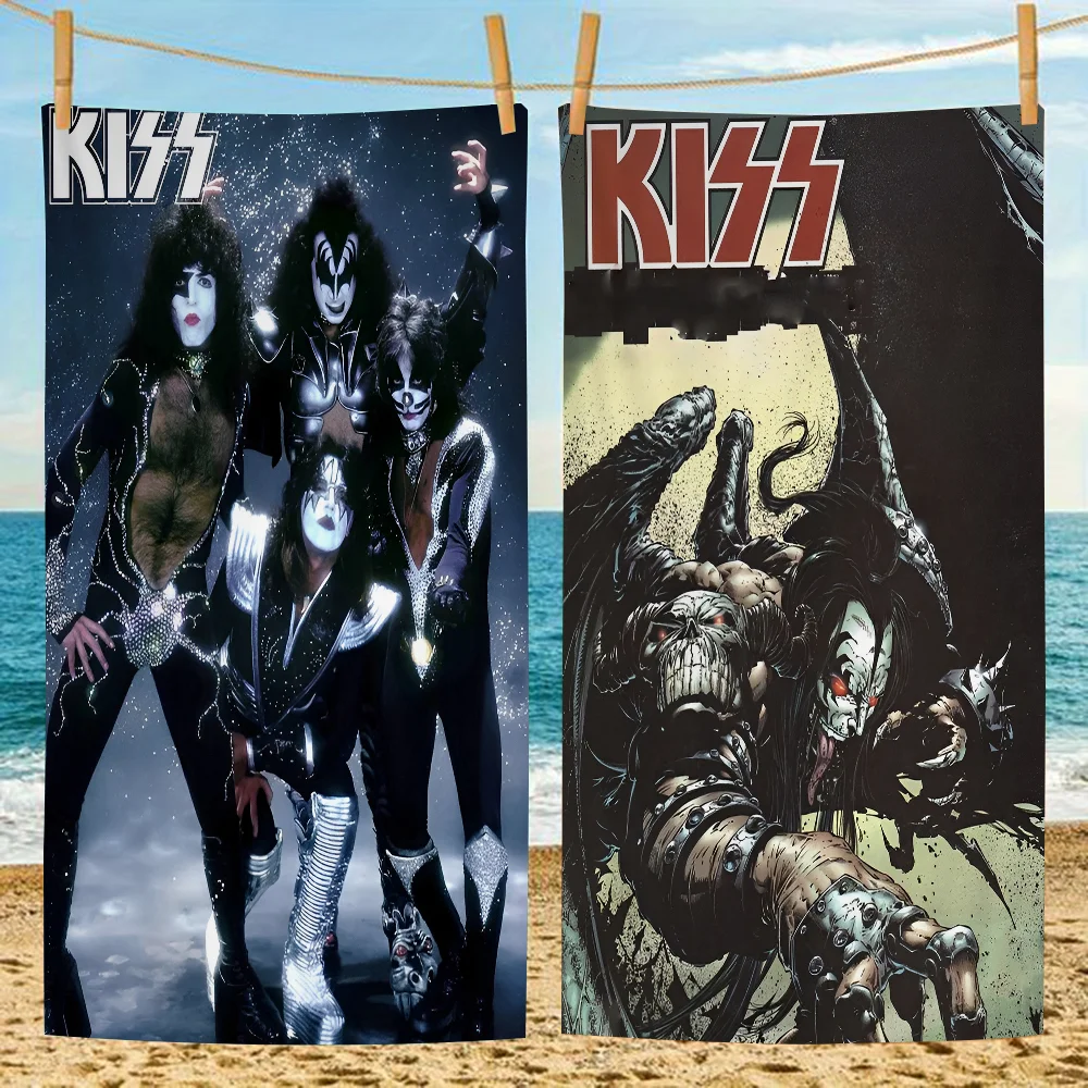 

Kiss Band Beach Towel Colorful Bath Towels For Girl Microfiber Quick Dry Custom Sand Free Beach Yoga Spa Gym Pool