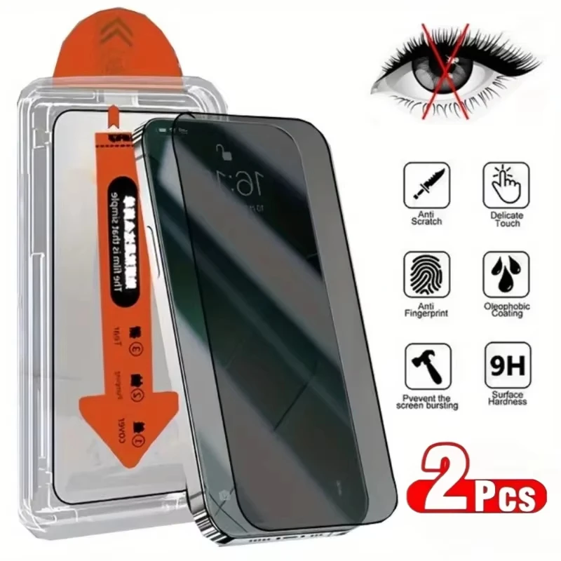 

Dust Free Anti Spy Tempered Glass For Samsung Galaxy S25 Ultra S24 S23 S22 S26 Plus Fingerprint Unlock Privacy Screen Protectors