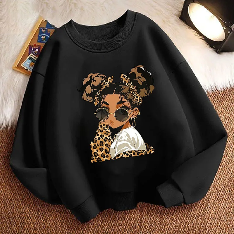 Streetwear-Mädchen-Design Kinder-Sweatshirt Pullover Frühling Y2k Rundhals Grafik-Print Hoodie Mädchen Kinder-Kapuzenpullover