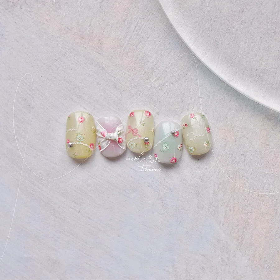 Summer Little Wild Flower Nail Stickers 5D Nail Art Design Decoration Decals DIY Manicure High Quality