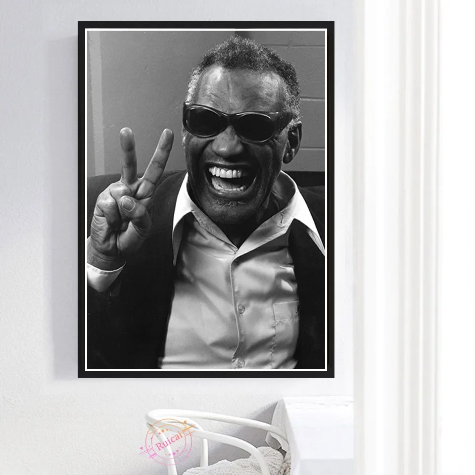 

Ray Charles Poster Classic Musician Star Prints Canvas Painting Wall Art Picture For Living Home Room Decor