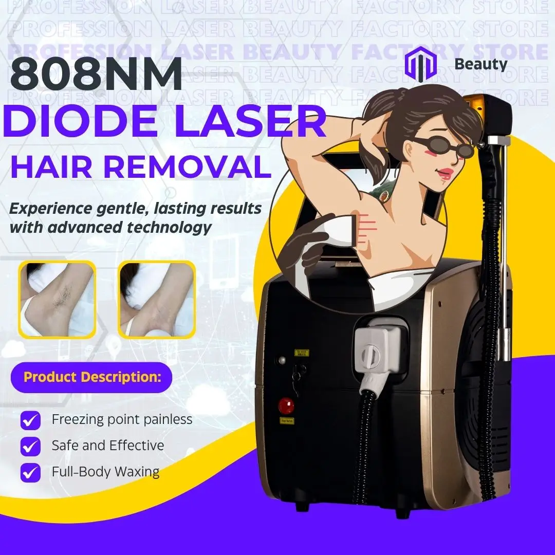 

808nm Diode Laser Hair Removal Machine For Salon Use With Painless Permanent Hair Removal And Skin Rejuvenation Ice Cooling