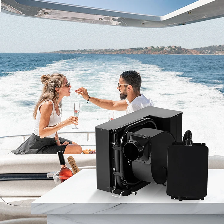 مكيف هواء بحري 110 فولت تيار مستمر 60 هرتز للقوارب 9000BTU R-410A نظام تبريد المياه المبردة