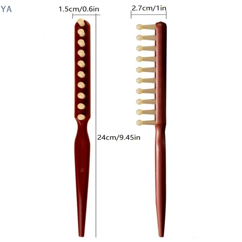 

Деревянная расческа с длинной ручкой и широкими зубьями для завивки и укладки волос, профессиональный салонный инструмент для черных волос и париков