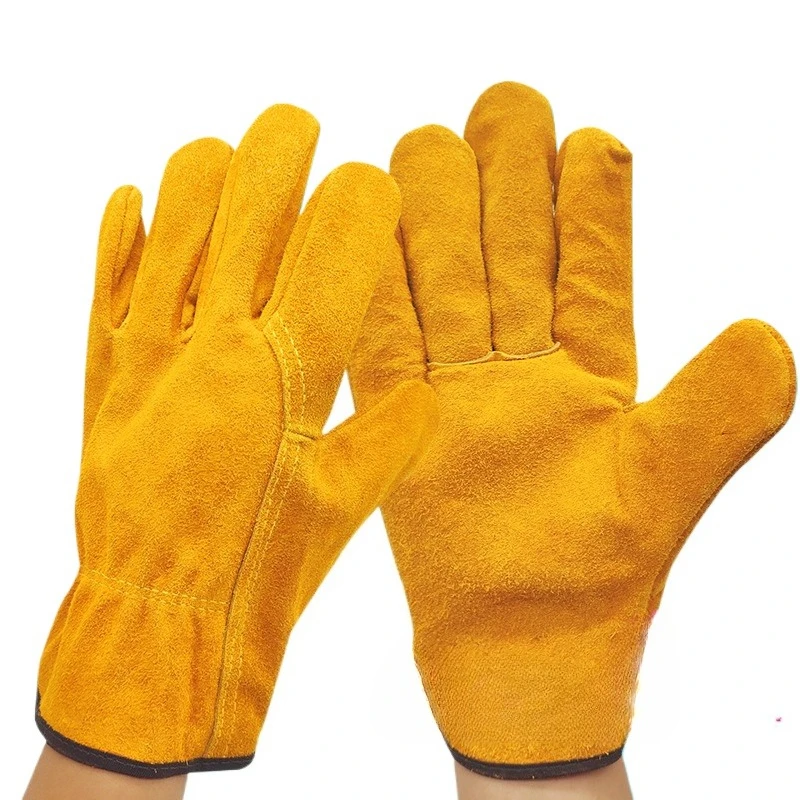 

1 Pair Men Work Gloves Soft Cowhide Driver Hunting Driving Farm Garden Welding Security Protection Safety Mechanic Glove