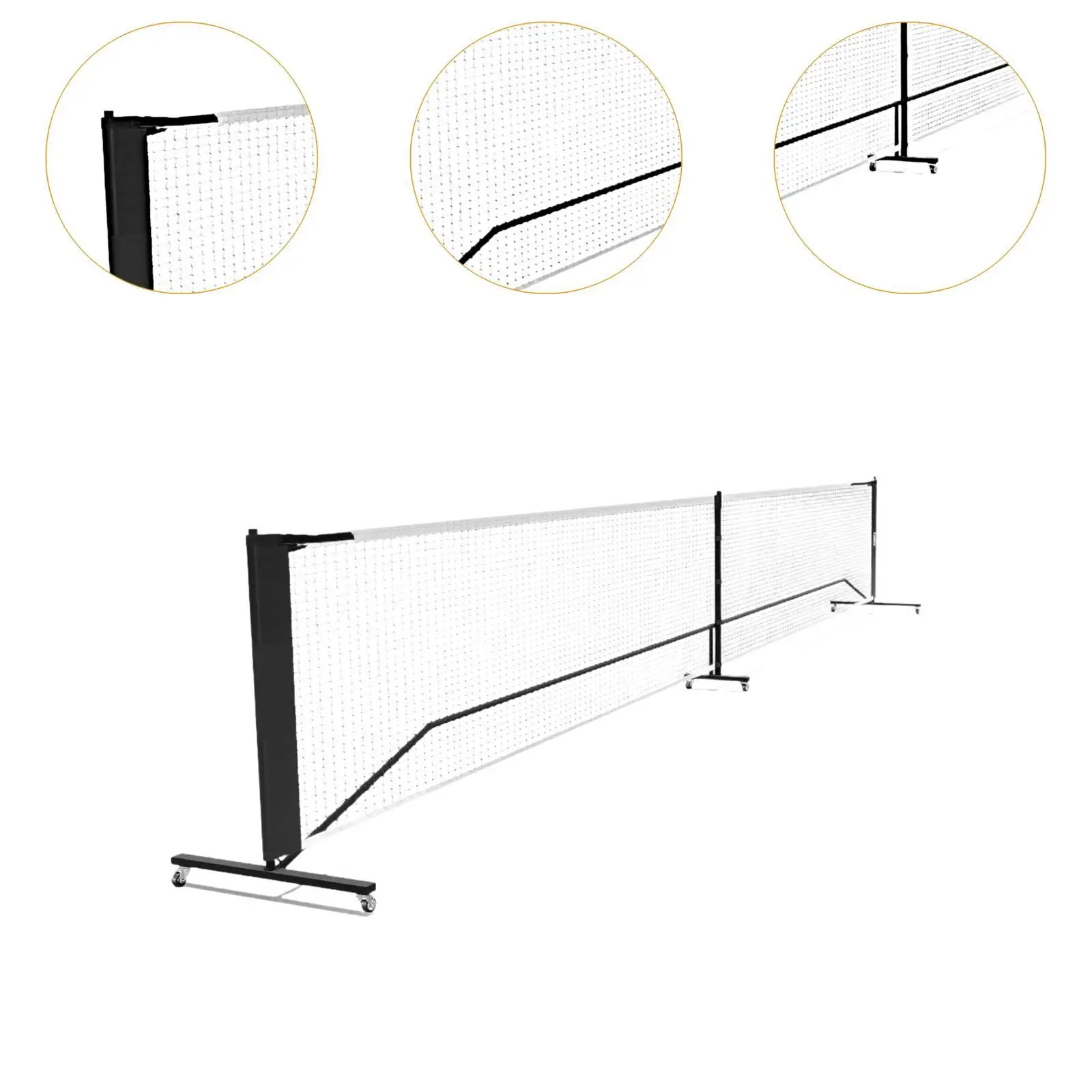 Pickleball Net on Wheels Lightweight Sports Net for Outdoor Tennis Driveway