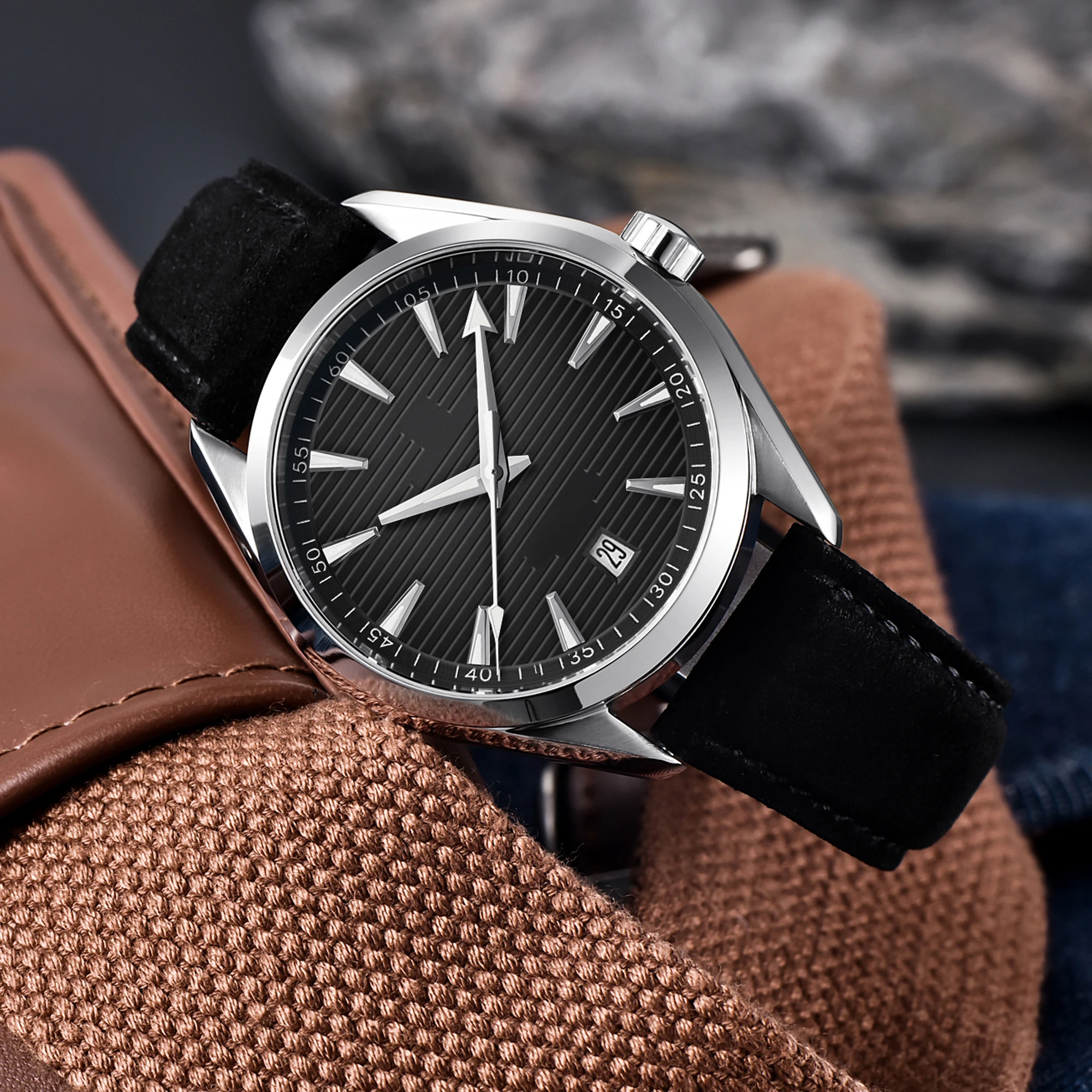 Benutzerdefiniertes Logo DIY 41mm NH35 Uhrwerk Herrenuhr Wasserdicht Hochwertige Luxus-Saphirglas Herrenuhr RELOJ FOR YOU – Detail 1
