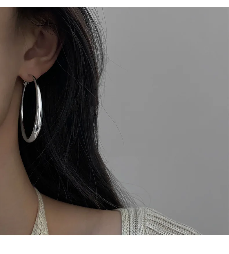 Fashion Exaggerated Big Circle Hoop Earrings for Women Statement Jewelry Smooth Circle Earrings Femme Boucles D'oreilles - detail 5