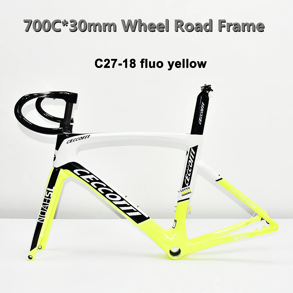 

2025 Carbon Frame for Road Bike, T47 Bottom Bracket, Disc Brake, Bicycle Frameset, Full Hidden Cable Handlebar, 160mm
