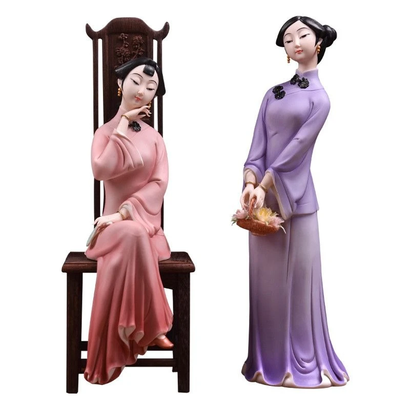 

Lady Ornament Ceramic Beauty White Porcelain Sculpture Art Decoration