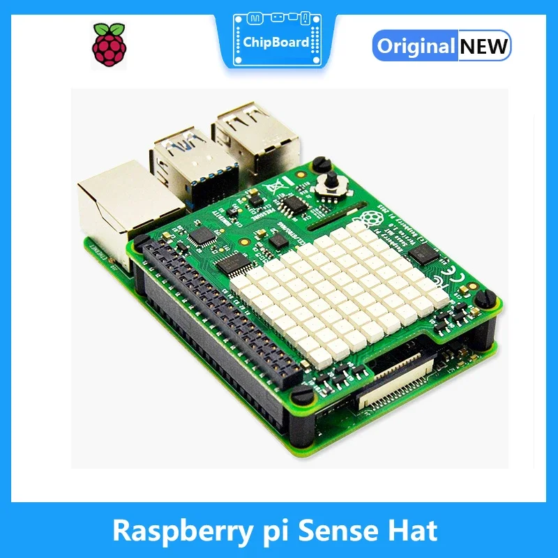 قبعة Raspberry pi Sense، أجهزة استشعار للضغط والرطوبة ودرجة الحرارة الاتجاهية لـ Raspberry pi 4B/3B/3B+