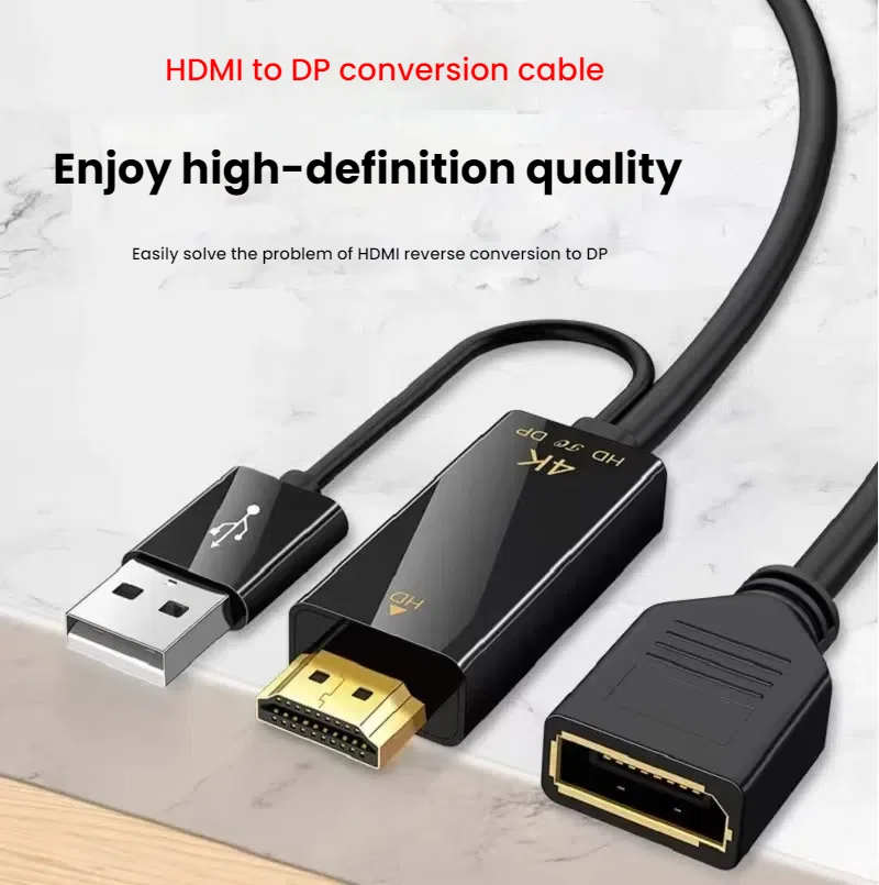 

HDMI Male to DP Famale DisplayPort Adapter Cable 4K@60Hz HDMI-Compatible Connector for PC/PS5/Smart TV
