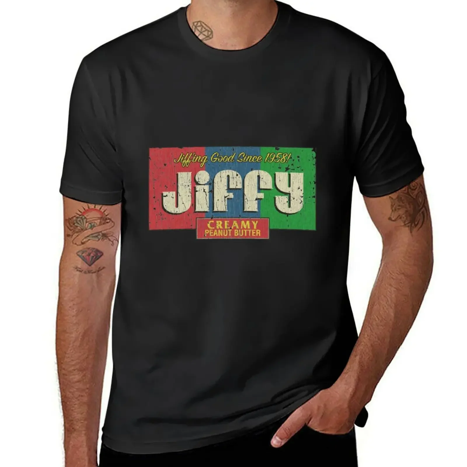 Mandela Effect Jiffy Peanut Butter 1958 T-Shirt sweat oversized shirts graphic tee workout shirts for men