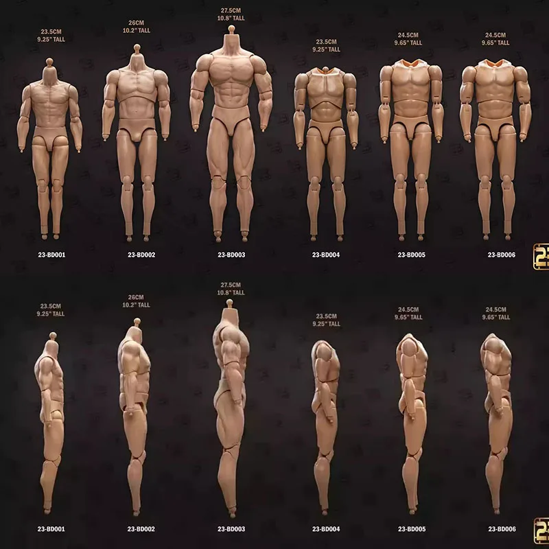23TOYS 23-BD001 1/6 Male Soldier Standard Muscle Joint Body 23.5cm - 27.5cm Male Soldier Action Figure Articulate Body