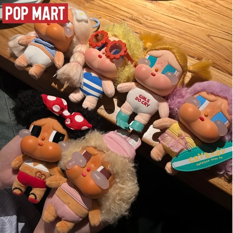 Original Pop Mart Crybaby Vacation Mode On Series Vinyl Trendy Blind Box Mystery Box Cute Toys Ornaments Figures Surprise Toys