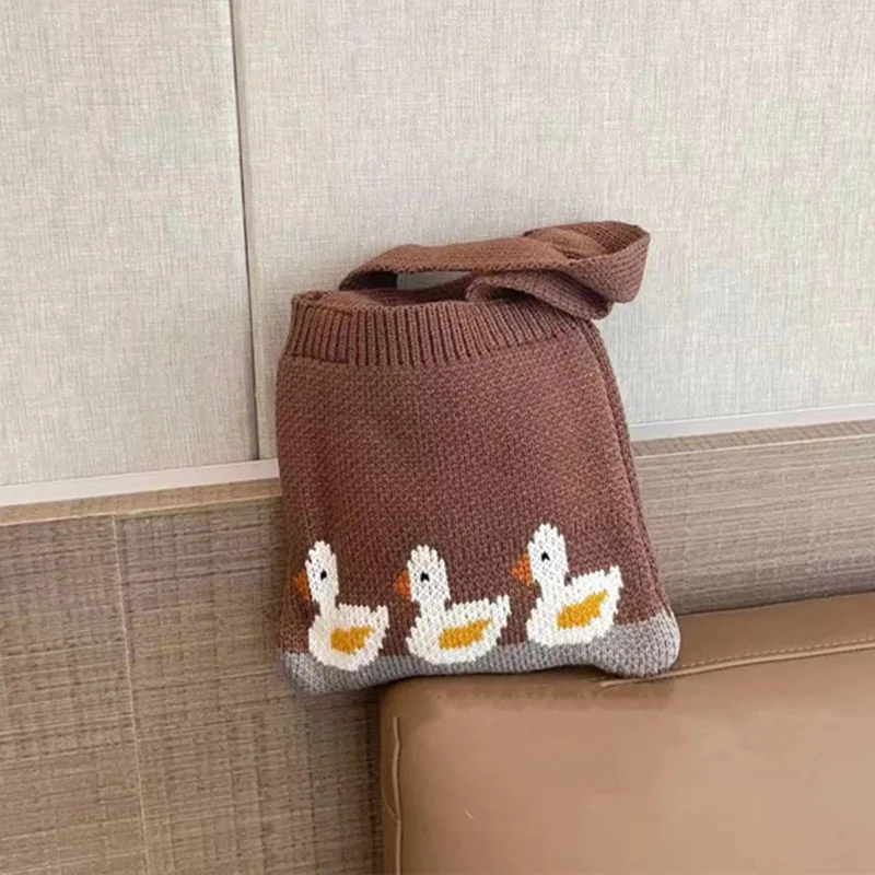 Sac à main en forme de canard mignon pour fille, petite sacoche portable de printemps pour enfants, étui de rangement pour pièces de monnaie et