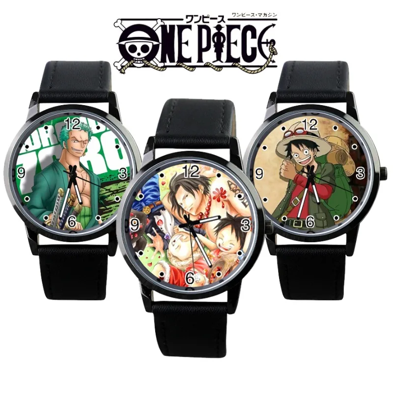 Nuovo stile Anime One Piece Rufy Ace Sabo Solon Shanzhina Mei Creativo Periferico Cartoon Orologio per il tempo libero Decorazione Forniture