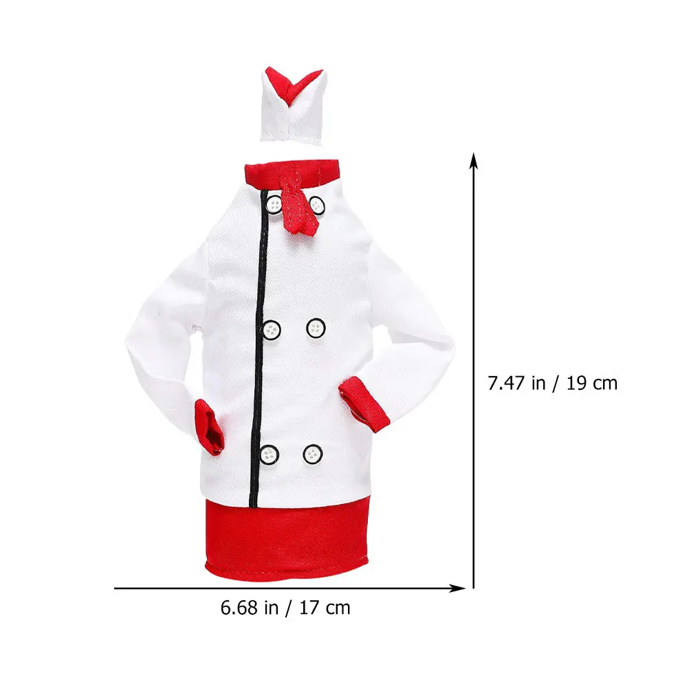 2Pcs Wine Bottle Sleeve Chef Uniform Red Wine Decorative Cover Christmas Wrapping Cover Dining Table Decoration Ornament