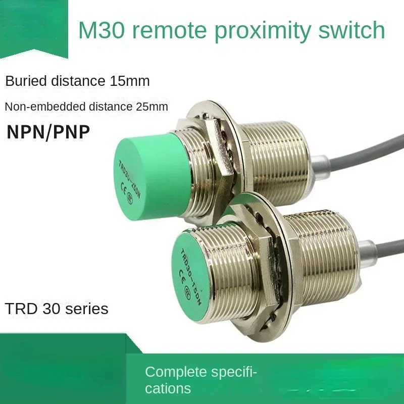 M30 Long Distance Inductance Approach Switch Trd30 Three-Wire NPN Normally Open Closed Pnp Sensor 24V