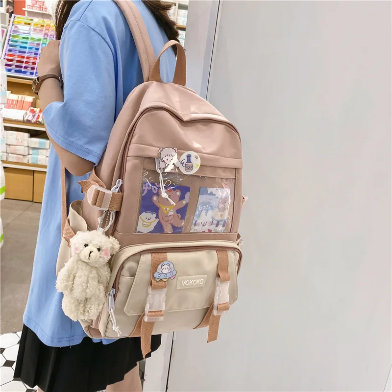 Mochila impermeable para mujer y niña, morral escolar Unisex para adolescentes, Kawaii Mochila para ordenador portátil, Mochila bonita para estudiantes