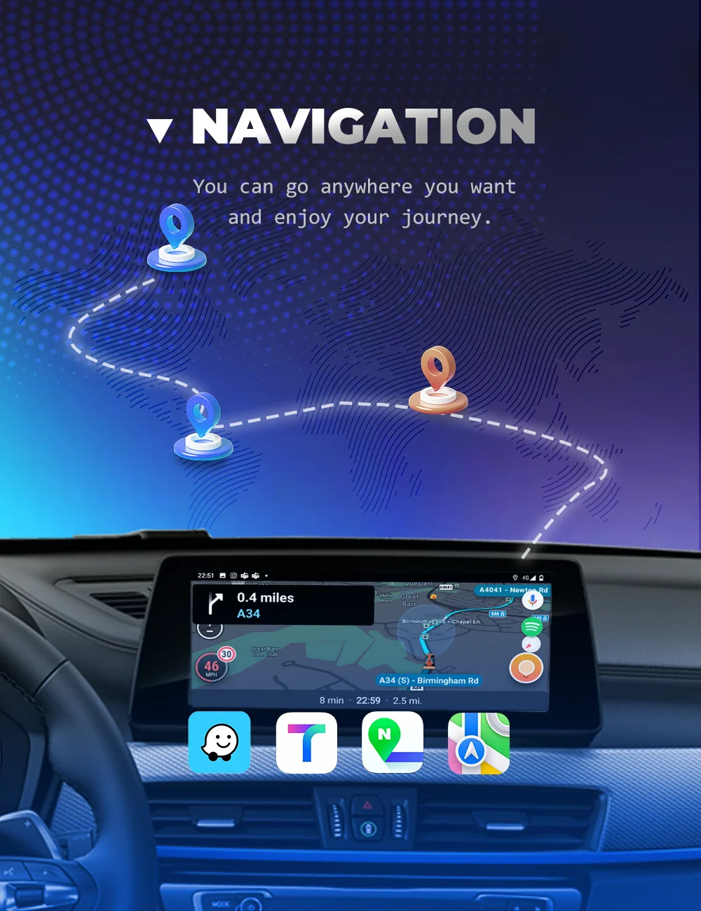 BONROAD Kabelloses CarPlay Android Auto für BMW EVO System Modul Adapter MMI Box 1 2 3 4 5 6 7 Serie X1 X3 X4 X5 X6 MINI F56 F15 F16 F25 F26 F48 F10 F22 F20 F30 – Detail 6