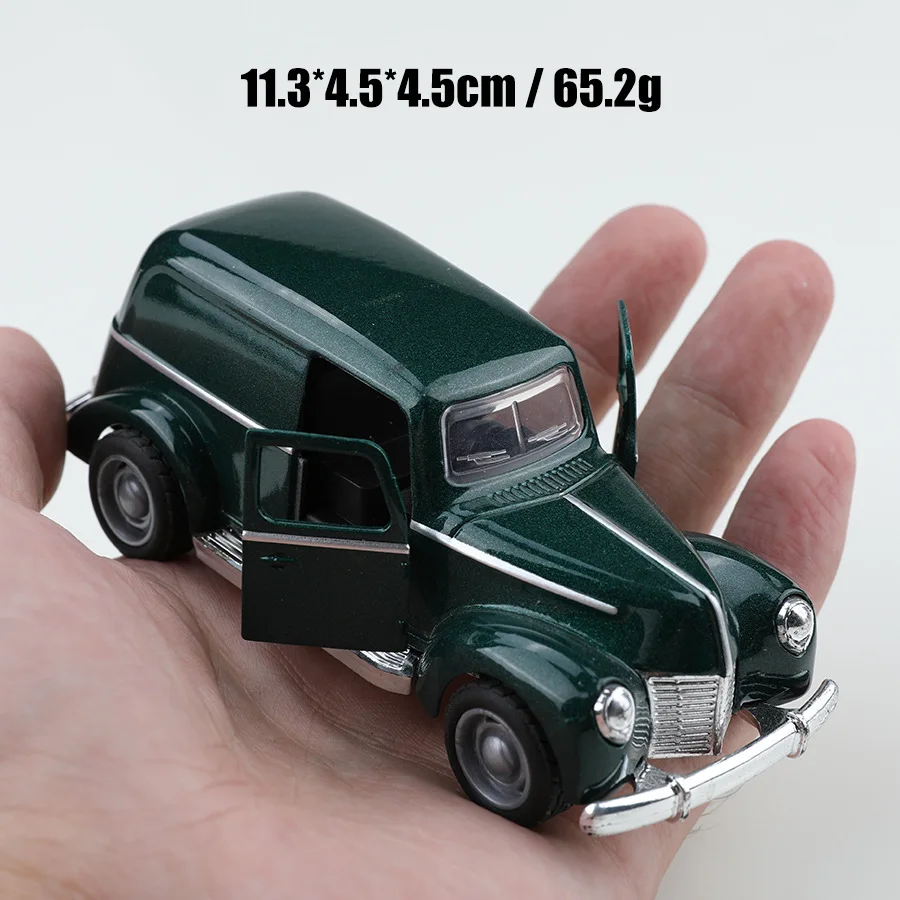 Mini modelo de carro clássico de liga retrô 1:38 simulação de metal pull-back modelo de carro fundido coleção de brinquedos infantis decoração presentes de natal