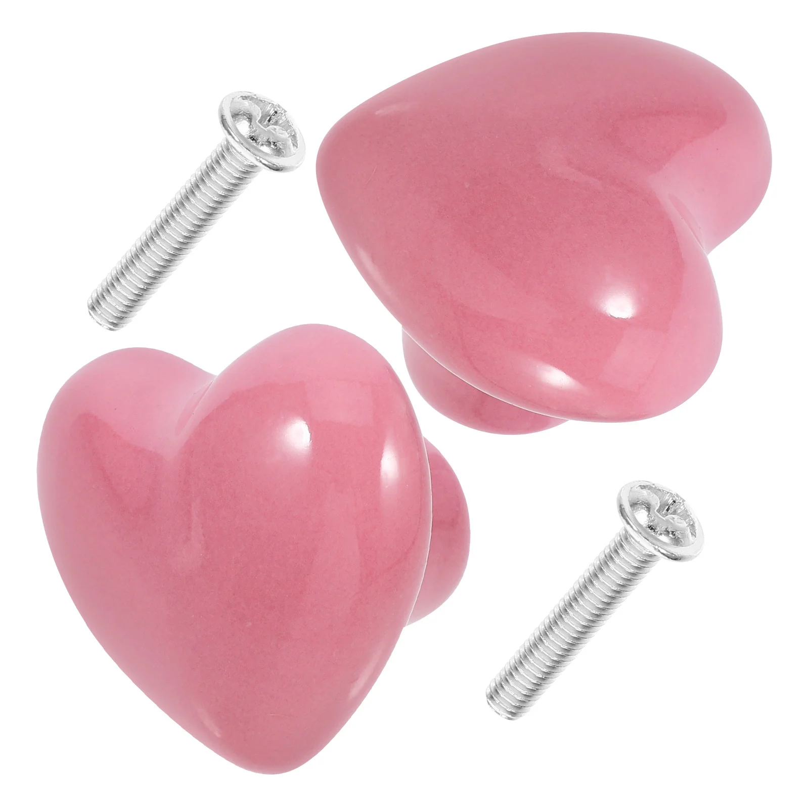 

2Pcs Heart Shape Ceramic Knobs for Cabinets Pink Drawer Handles Replacement Drawer Pulls Suitable for Wardrobe Dresser
