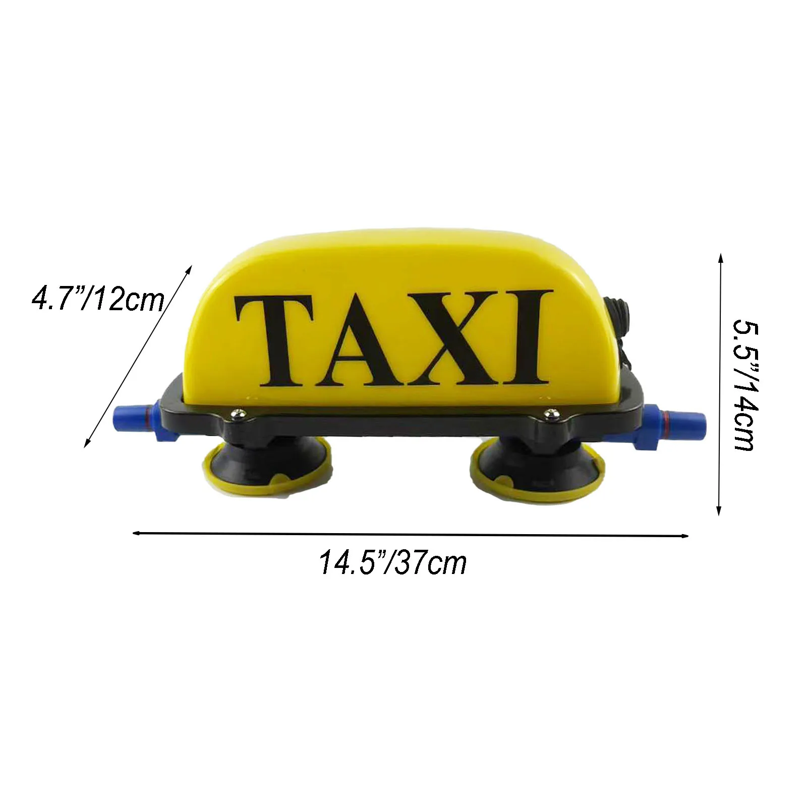 USB Rechargeable Taxi Sign Light with Two Manual Vacuum Pump Suction Cups,Sealed and Waterproof TAXI Sign Lights Yellow Shell