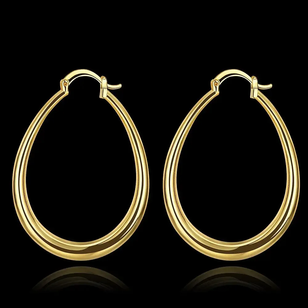 

Charms wedding party fashion jewelry 925 sterling Silver 18K gold hoop earrings for women lady drop nice christamas gifts