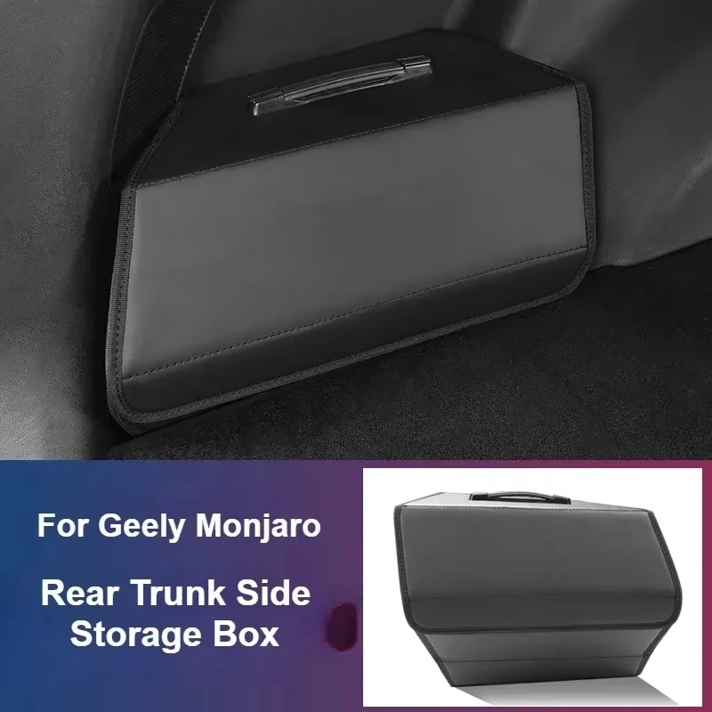 For Geely Monjaro KX11 Xingyue L 2023 2024 Rear Trunk Side Storage Box Left Right Tail Box Foldable Organizer Car Accessories