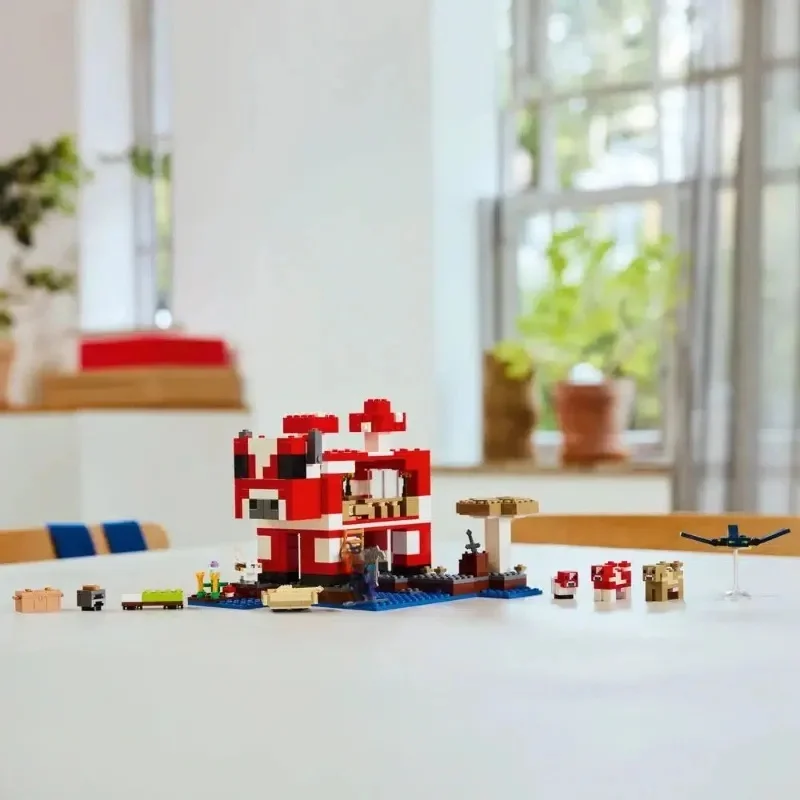 500 ชิ้น Moo เห็ดบ้านอาคาร DIY My Mini World เกม Series Building Block ชุดเด็กของขวัญของเล่นคริสต์มาส
