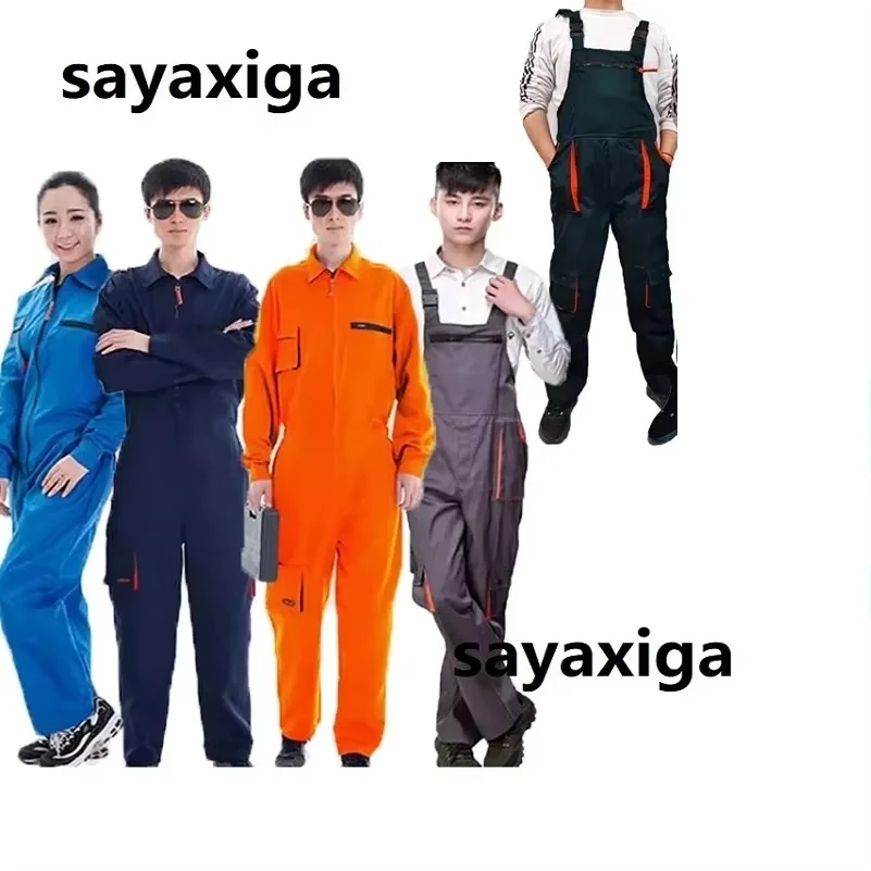 

Strap pants Worker Coveralls Welding Suit Auto Car Repairmen Workshop Mechanics Plus Size Welding Clothes Overall Workwear suit