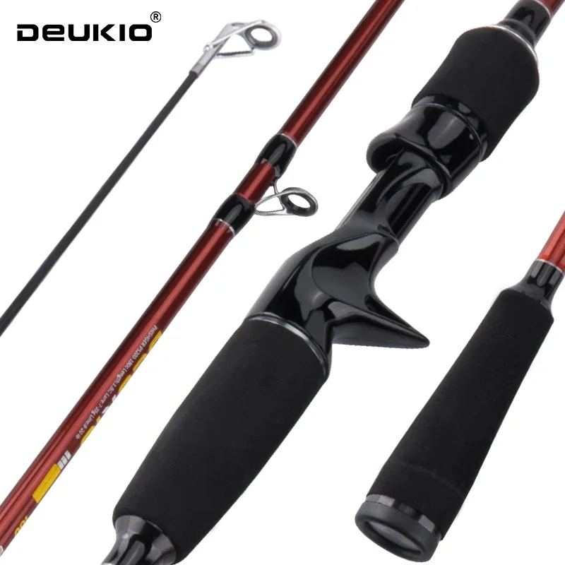 DEUKIO 4/5-teilige Spinn- und Baitcasting-Reiserute aus Kohlefaser, 1,8/2,1 m, schnelle, ultraleichte Angelrute für Forellen