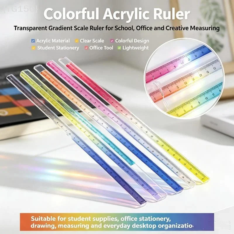 〔T〕Colored Ruler And Cube – 2-in-1 Geometric Drawing Tool, Math Learning Stationery Set, Drawing And Measuring Supplies