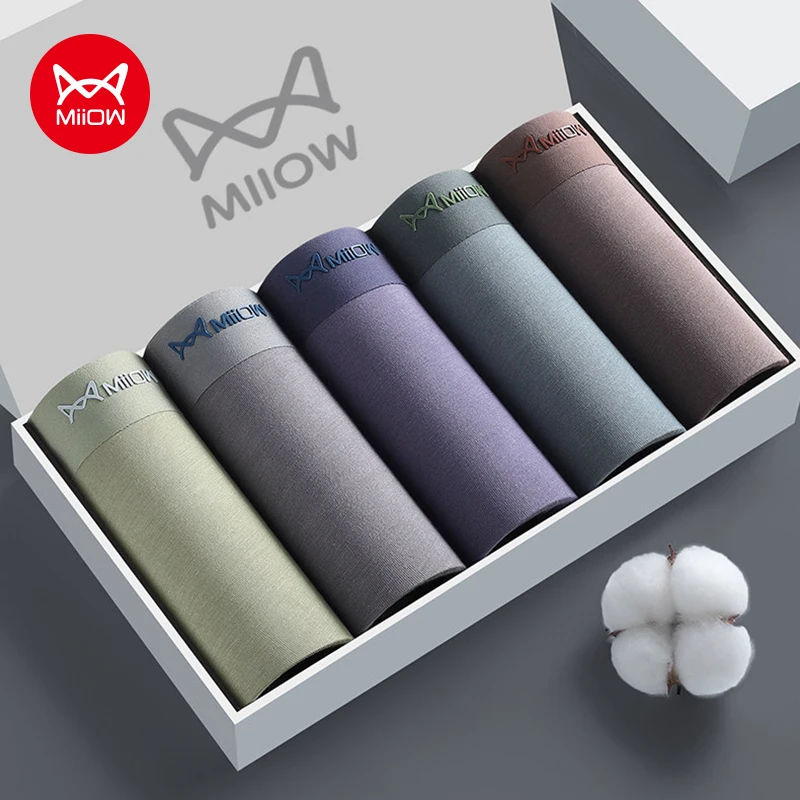 

MiiOW, 3 шт., мужское нижнее белье, боксеры с поднятием бедер, антибактериальные мужские трусы с промежностью, мягкие дышащие мужские трусы, мужские боксеры