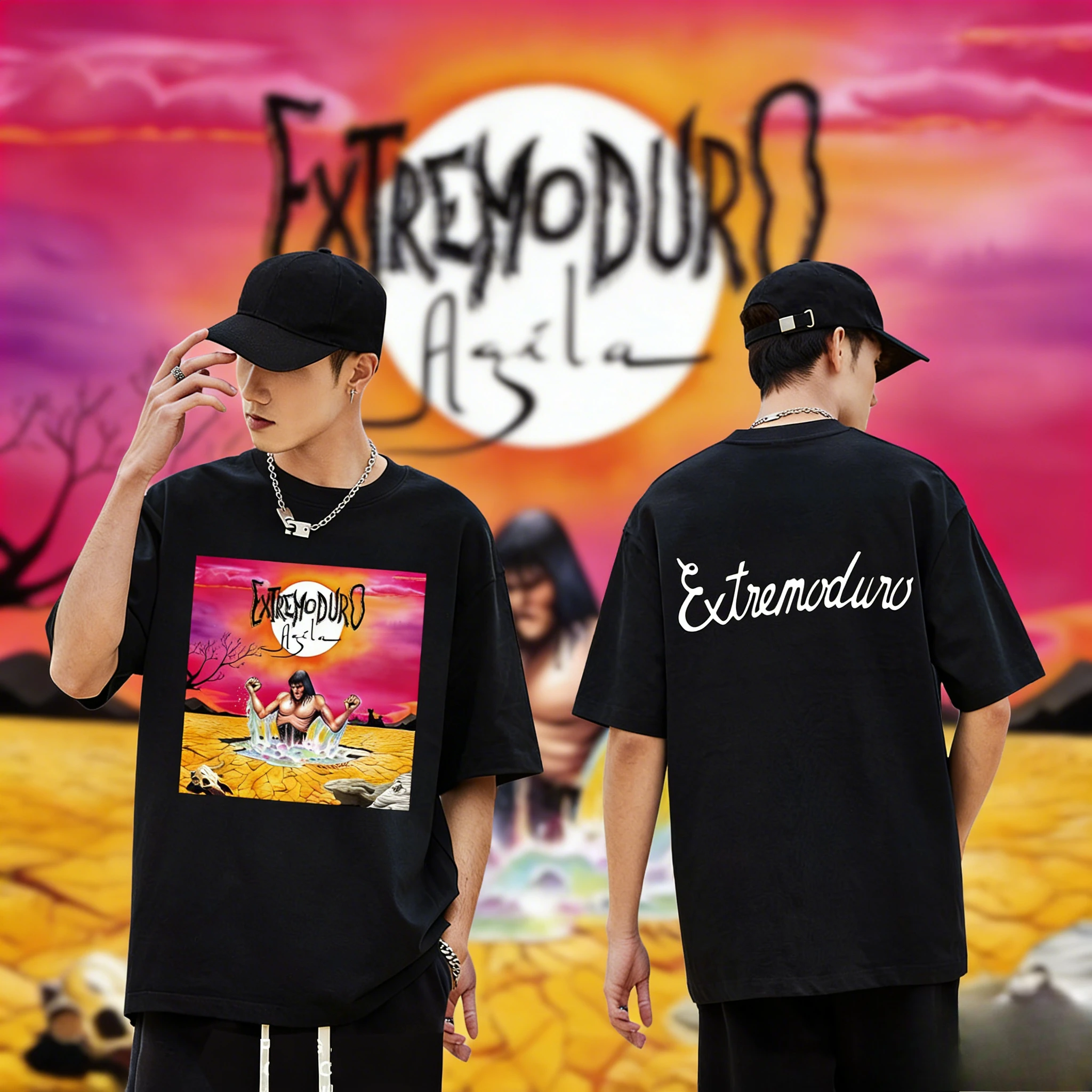 Camiseta gráfica del álbum de Rock Band Extremoduro Agila, camiseta Retro para hombre y mujer, Camiseta estampada 100% de algodón puro de verano 2025-26