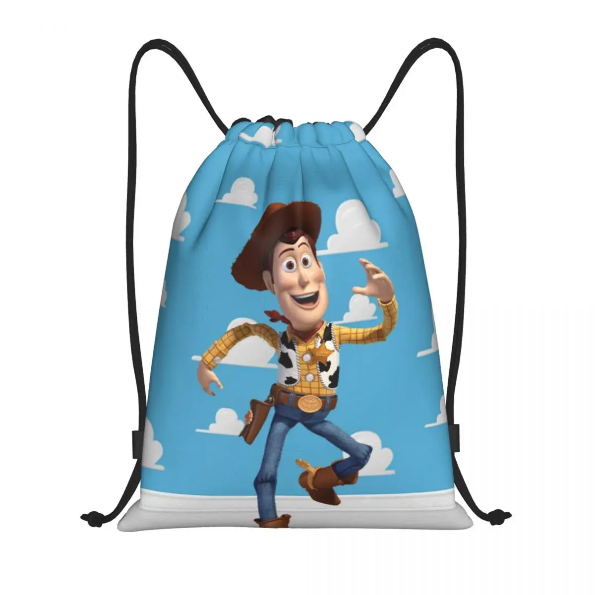 Custom Cheerful Toy Story Woody Drawstring Backpack Sports Gym Bag for Women Men Cartoon Training Sackpack