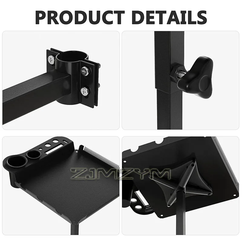360° Rotating Salon Chair Tray Hair Stylist Tool Organizer Tray with Cup Holders Hair Extensions Rack for Barber Shop Hairdressi