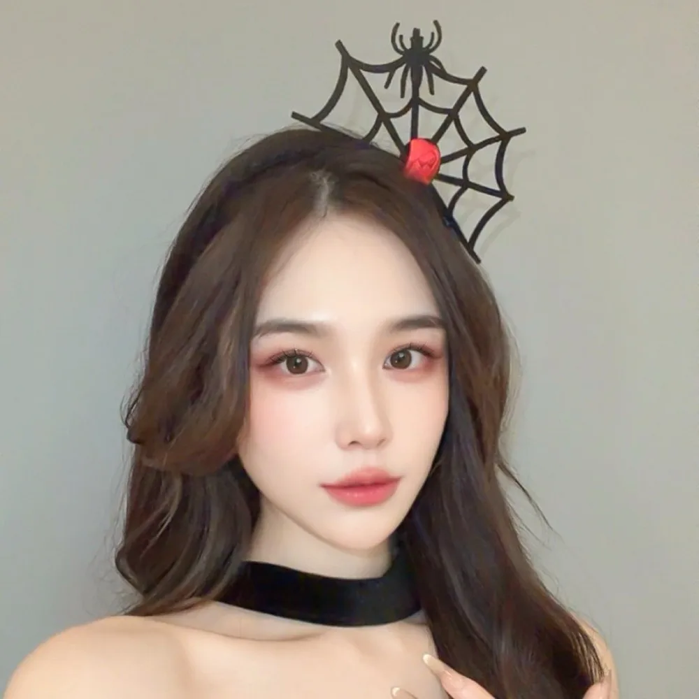 Funny Halloween Spider Web Headband Non-slip Spider Spider Hairband Face Wash Make Up Spider Hair Hoop Adult Kids