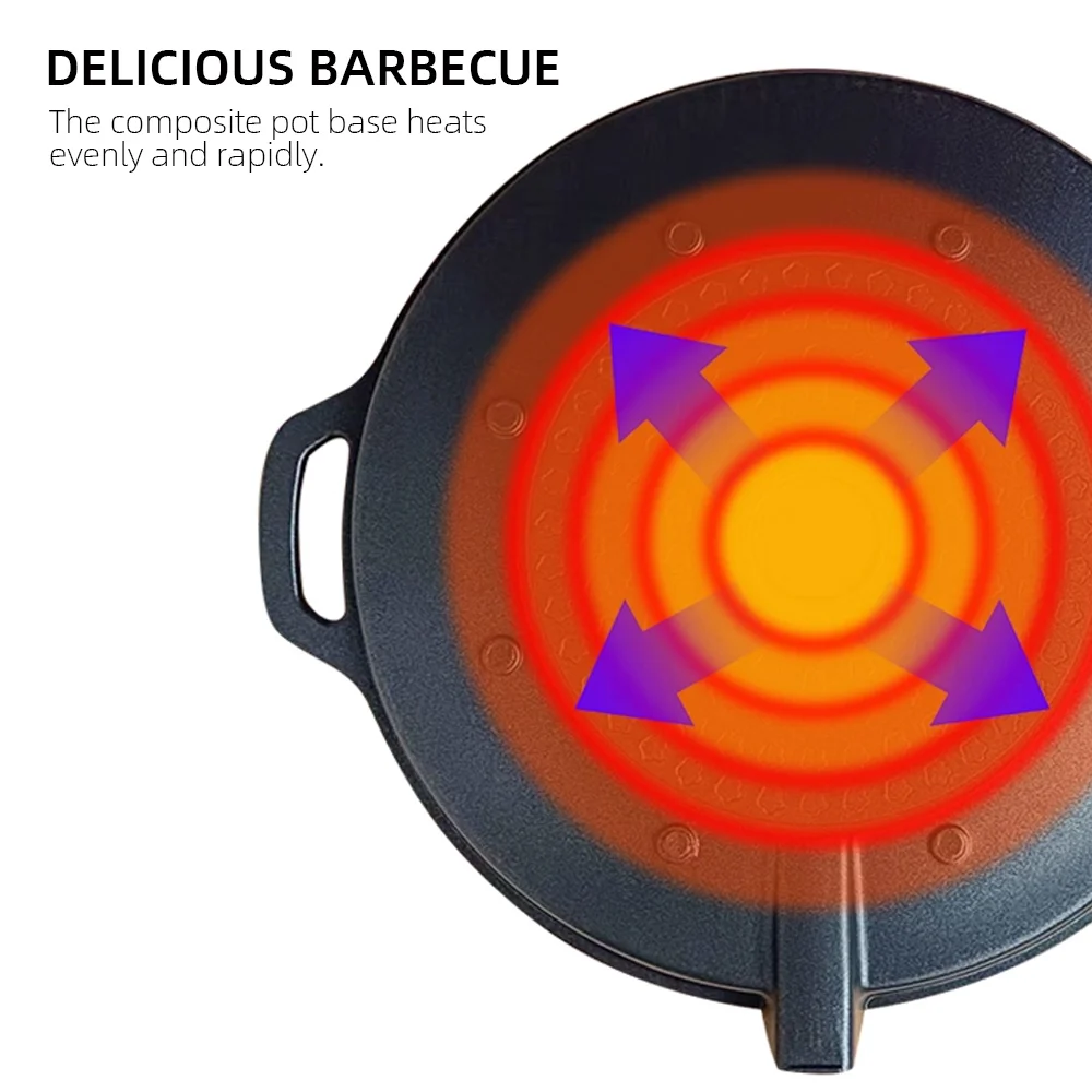 KOSUN غير عصا الشواء عموم الحجر المغلفة يلقي الألومنيوم الكورية شواء عموم جبان وعاء مع صب الفم للغاز وموقد التعريفي #4